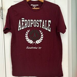 Aeropostale Men's Burgundy Graphic Tee